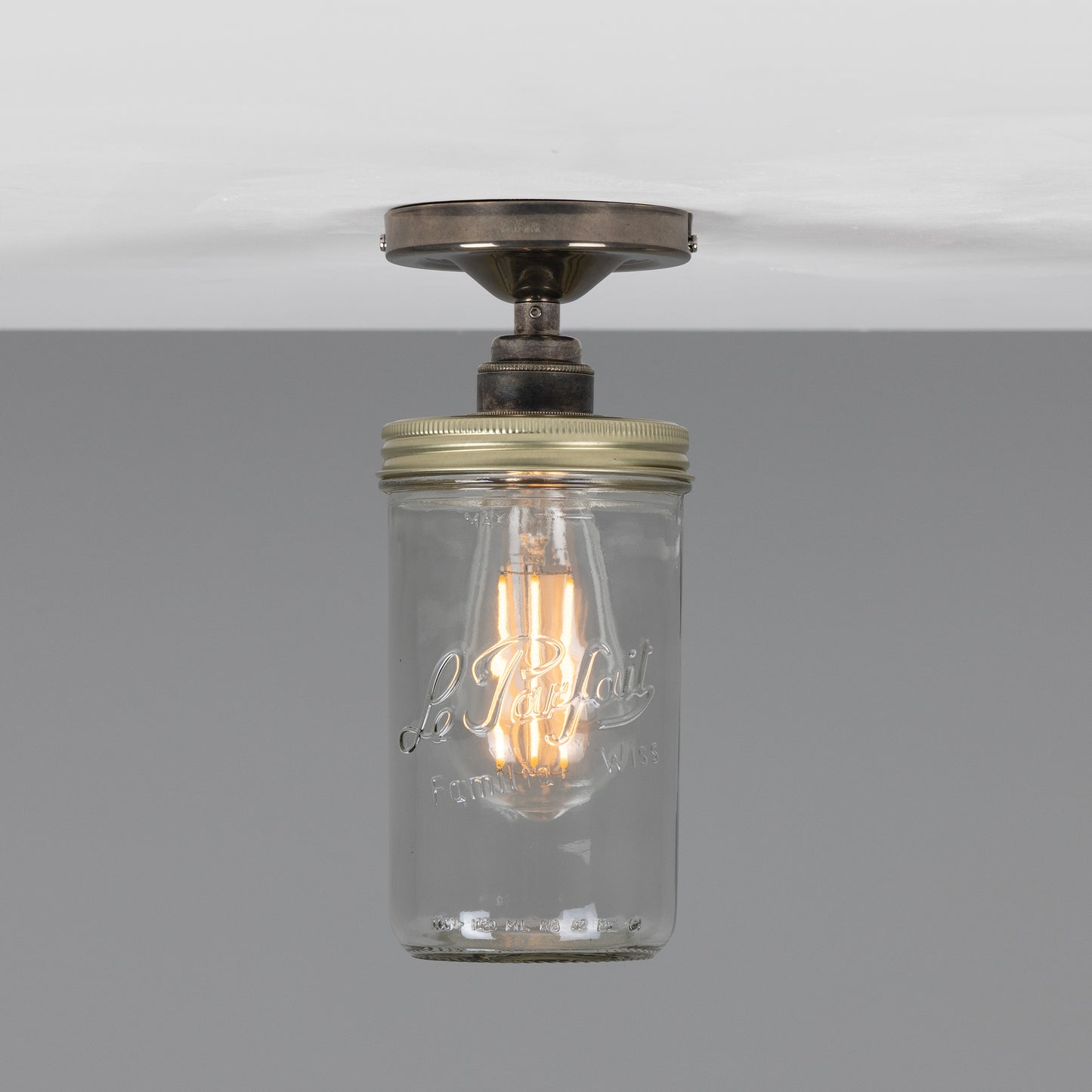 Jam Jar Vintage Flush Ceiling Light