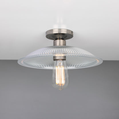 Calix Holophane Glass Flush Ceiling Light 30cm