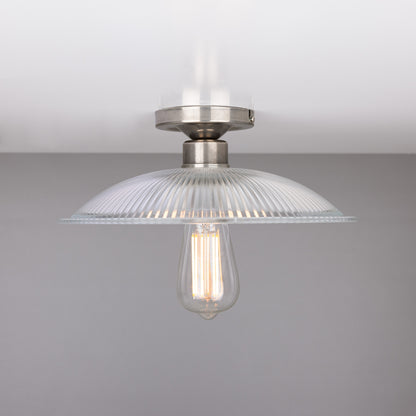 Calix Holophane Glass Flush Ceiling Light 30cm