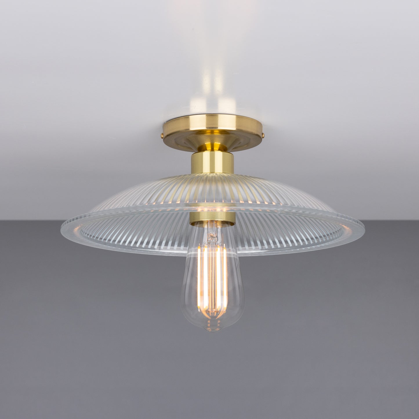 Calix Holophane Glass Flush Ceiling Light 30cm