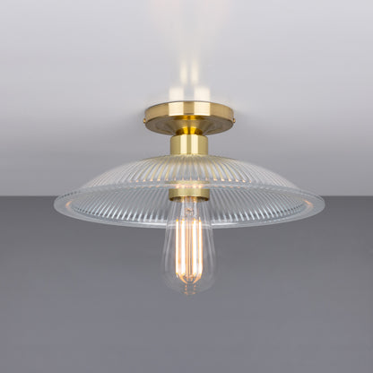 Calix Holophane Glass Flush Ceiling Light 30cm