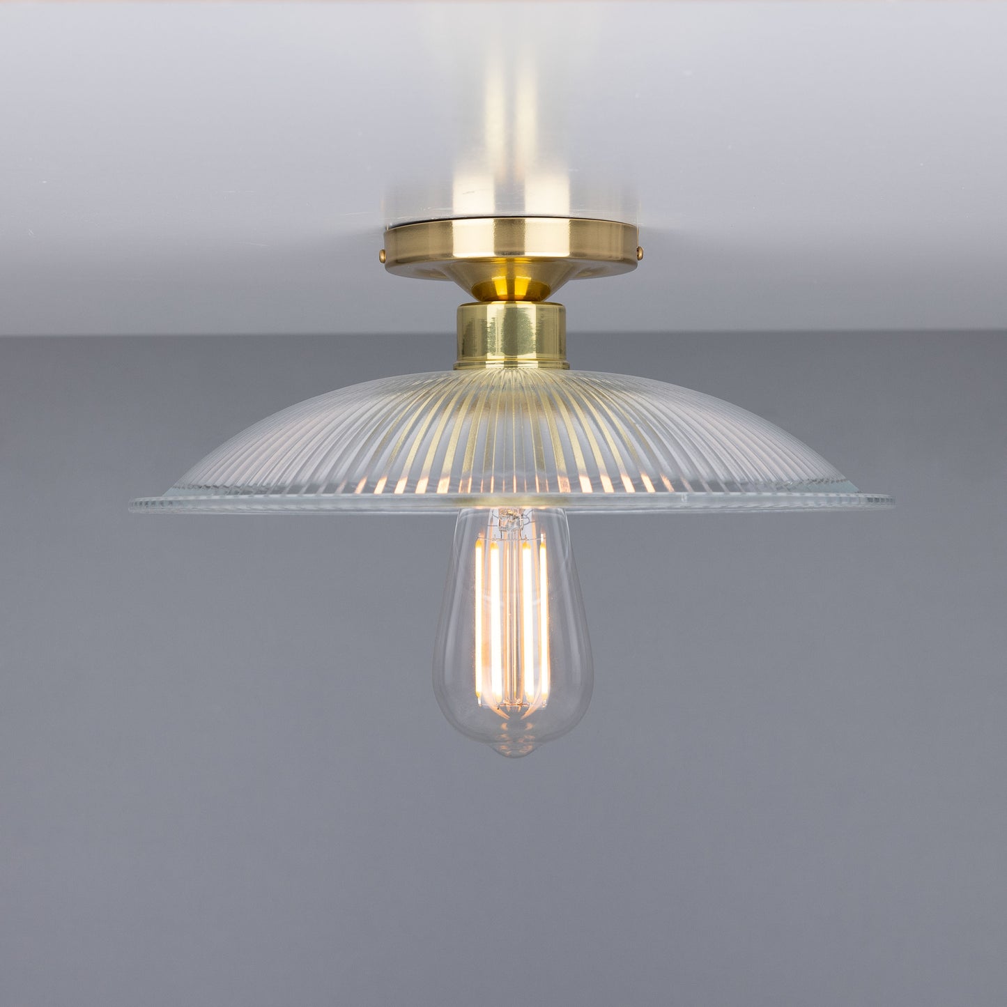 Calix Holophane Glass Flush Ceiling Light 30cm