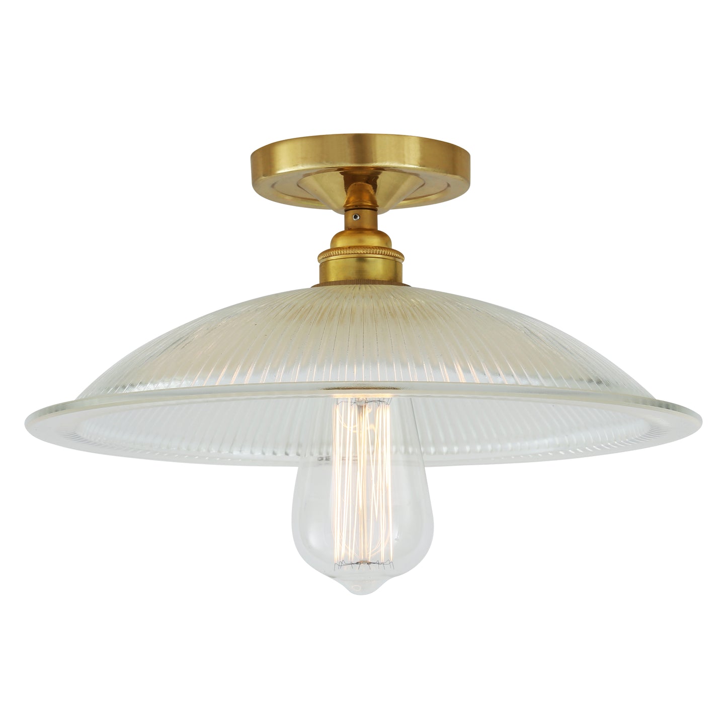 Calix Holophane Glass Flush Ceiling Light 30cm