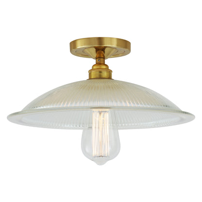 Calix Holophane Glass Flush Ceiling Light 30cm