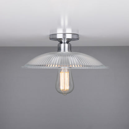 Calix Holophane Glass Flush Ceiling Light 30cm