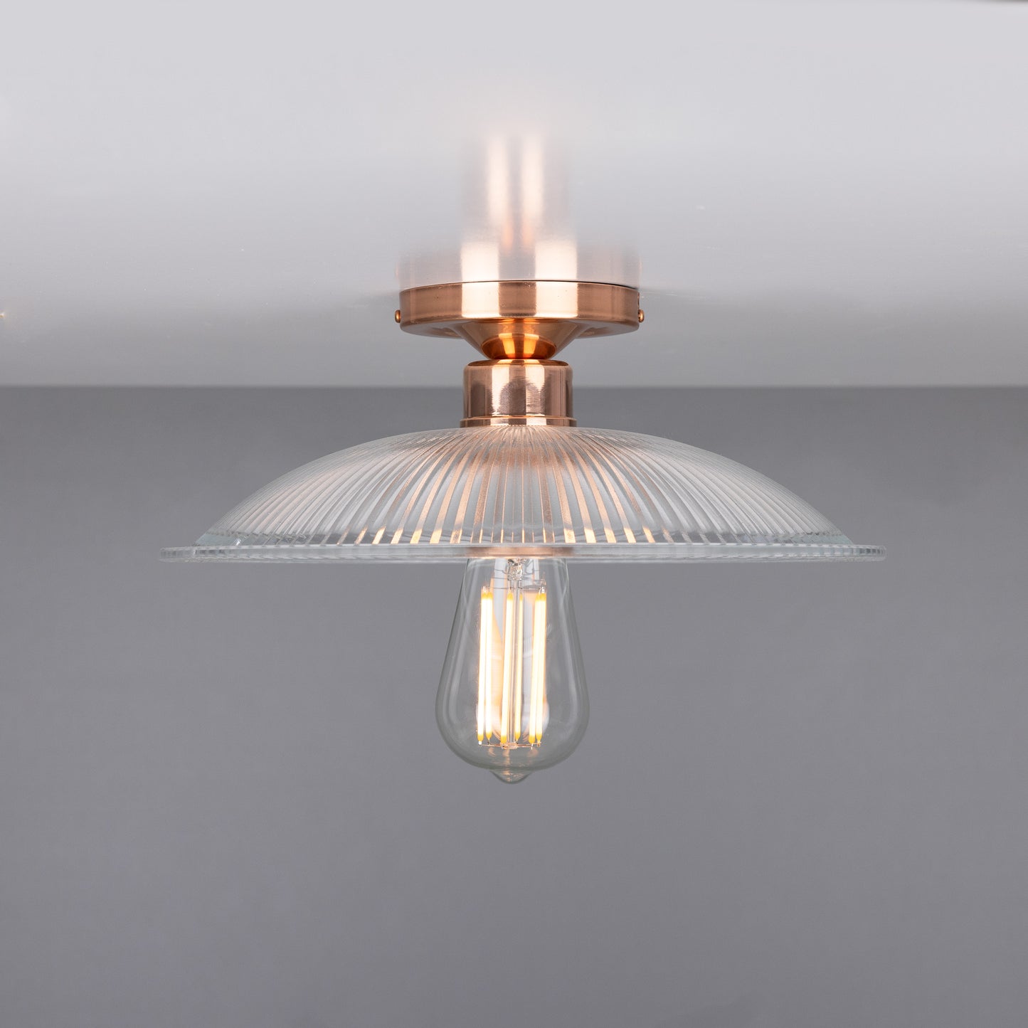 Calix Holophane Glass Flush Ceiling Light 30cm