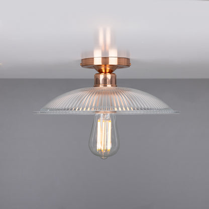 Calix Holophane Glass Flush Ceiling Light 30cm