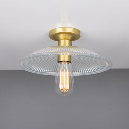 Calix Holophane Glass Flush Ceiling Light 30cm