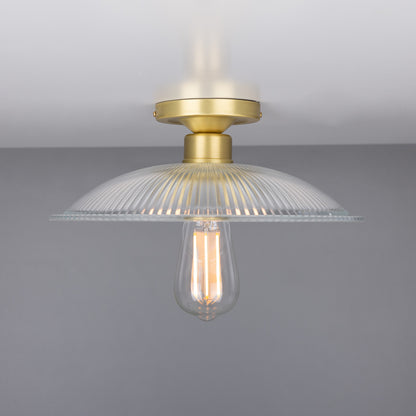 Calix Holophane Glass Flush Ceiling Light 30cm