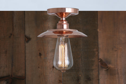 Suva Industrial Copper Flush Ceiling Light