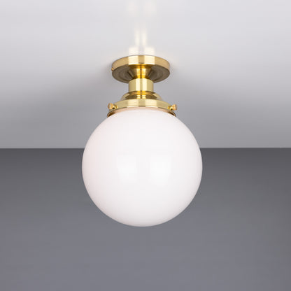 Yerevan Opal Globe Flush Ceiling Light