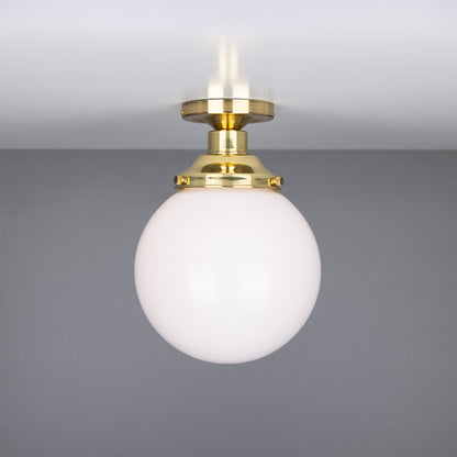 Yerevan Opal Globe Flush Ceiling Light