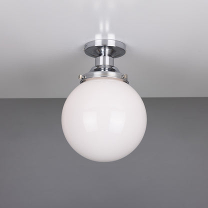 Yerevan Opal Globe Flush Ceiling Light