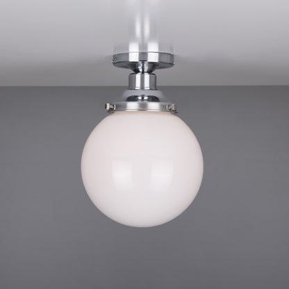Yerevan Opal Globe Flush Ceiling Light