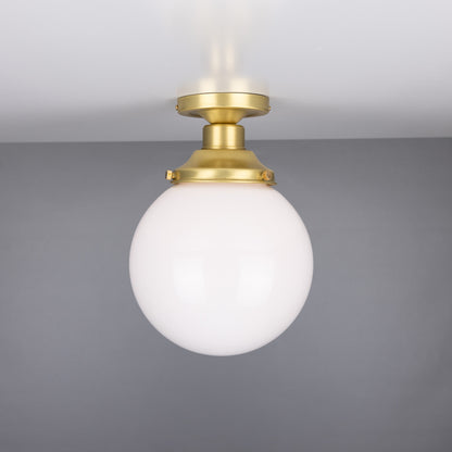 Yerevan Opal Globe Flush Ceiling Light