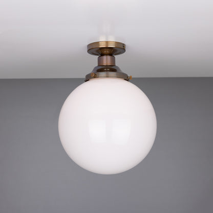 Yerevan Opal Globe Flush Ceiling Light