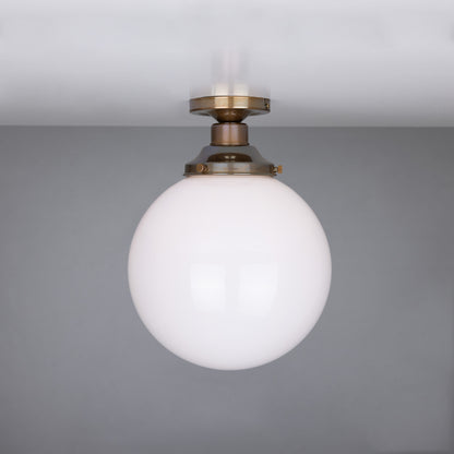 Yerevan Opal Globe Flush Ceiling Light