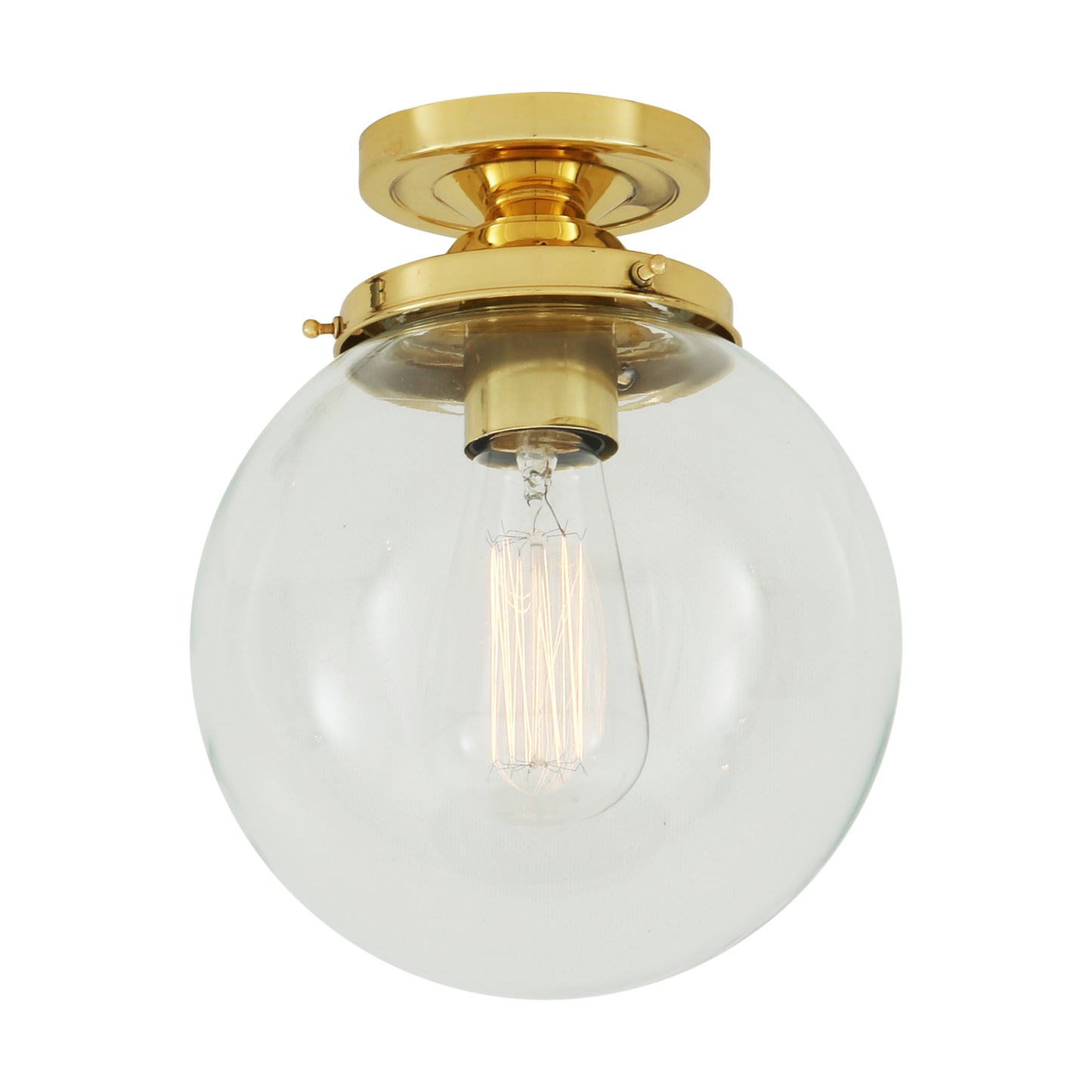 Riad Clear Glass Globe Flush Ceiling Light