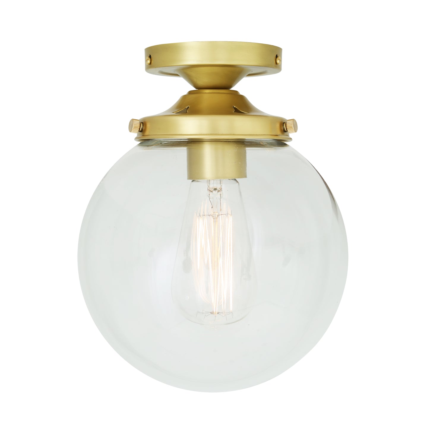 Riad Clear Glass Globe Flush Ceiling Light