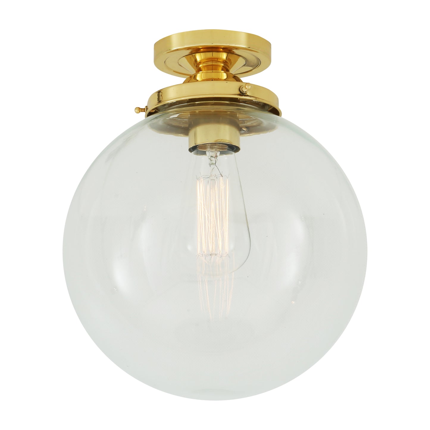 Riad Clear Glass Globe Flush Ceiling Light