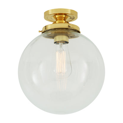 Riad Clear Glass Globe Flush Ceiling Light