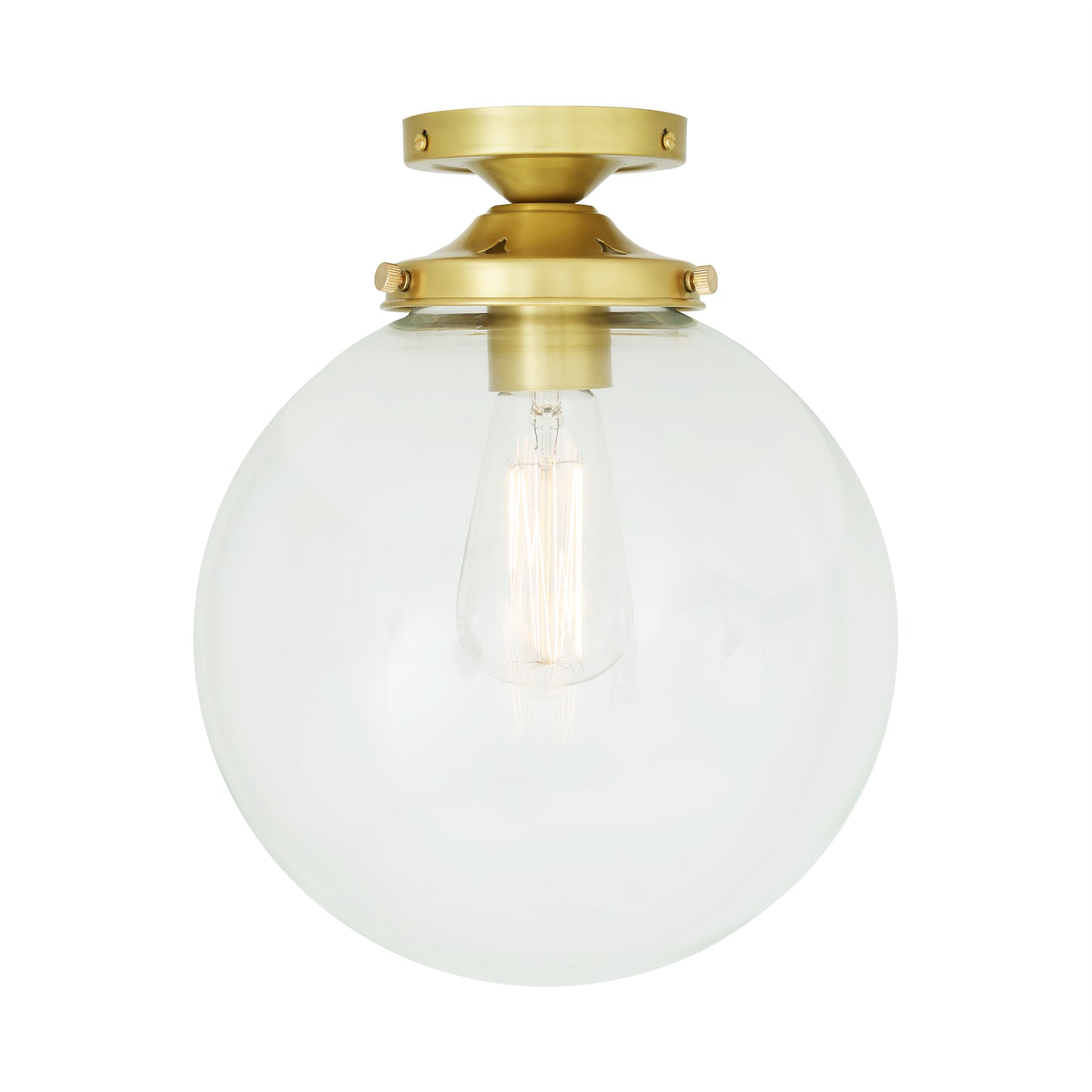 Riad Clear Glass Globe Flush Ceiling Light