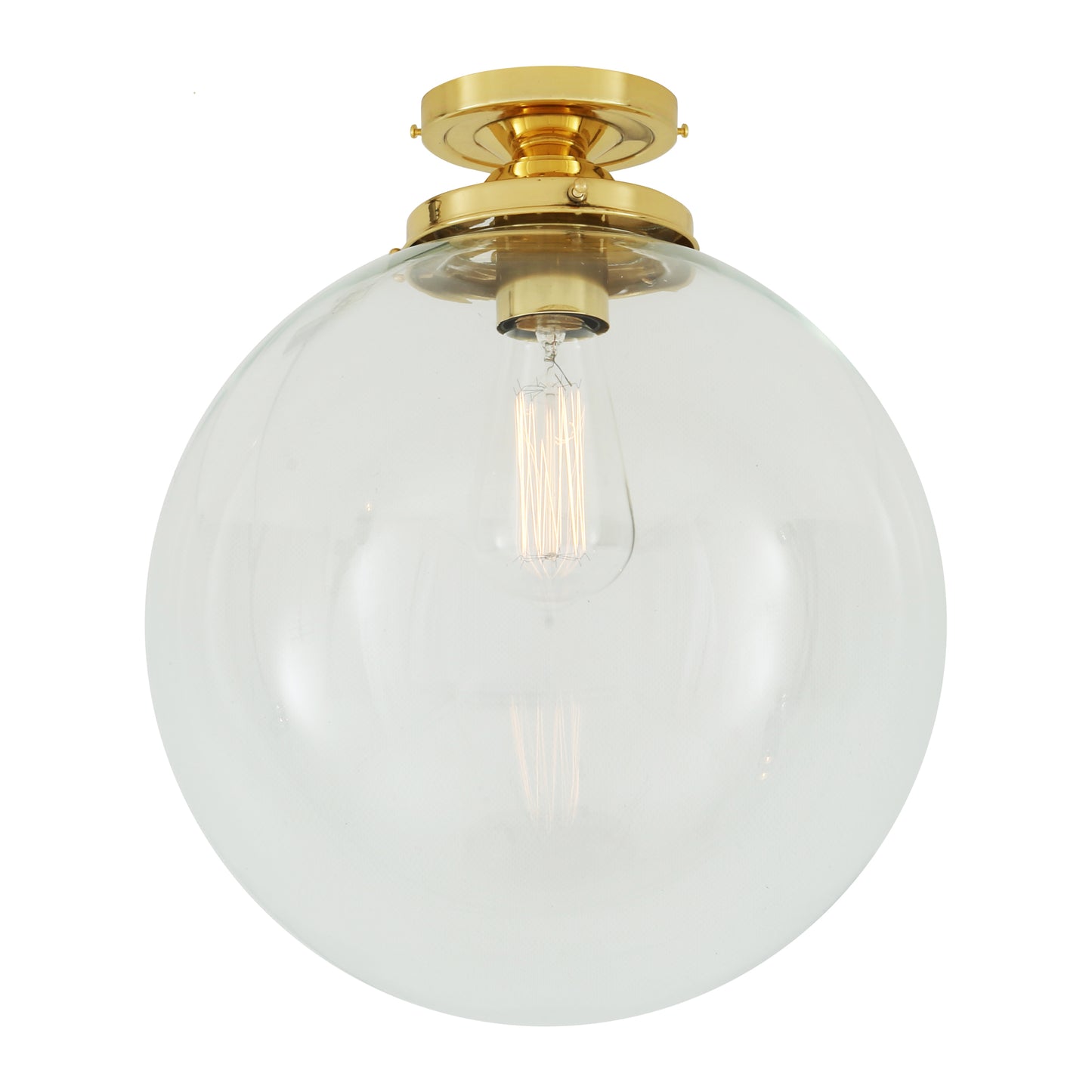 Riad Clear Glass Globe Flush Ceiling Light