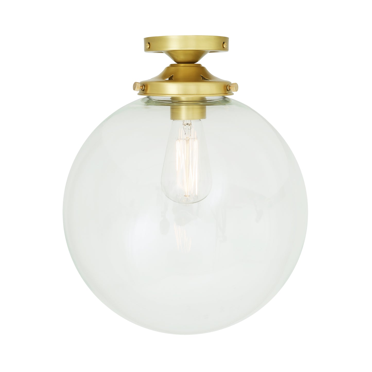 Riad Clear Glass Globe Flush Ceiling Light