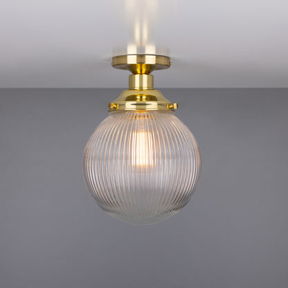 Stanley Prismatic Glass Globe Ceiling Light 20cm