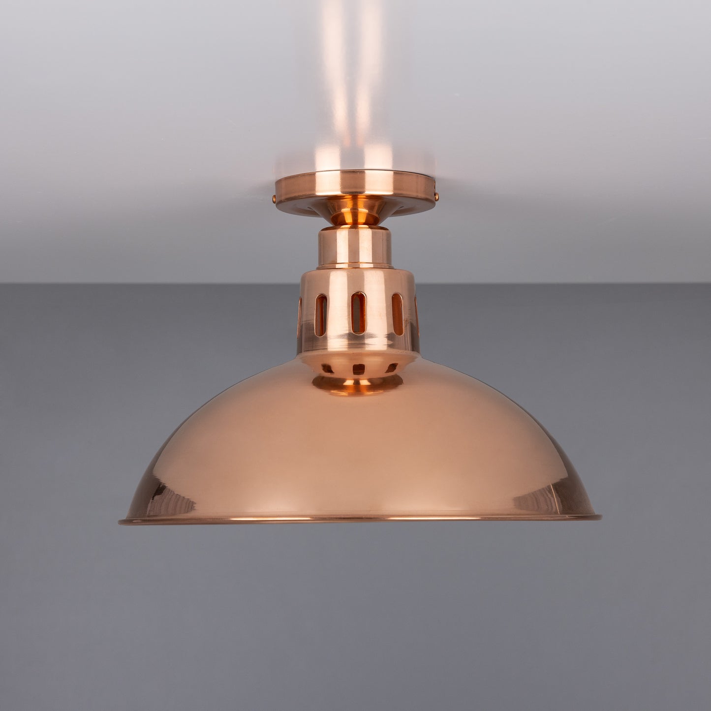 Berlin Vintage Copper Flush Ceiling Light 30cm