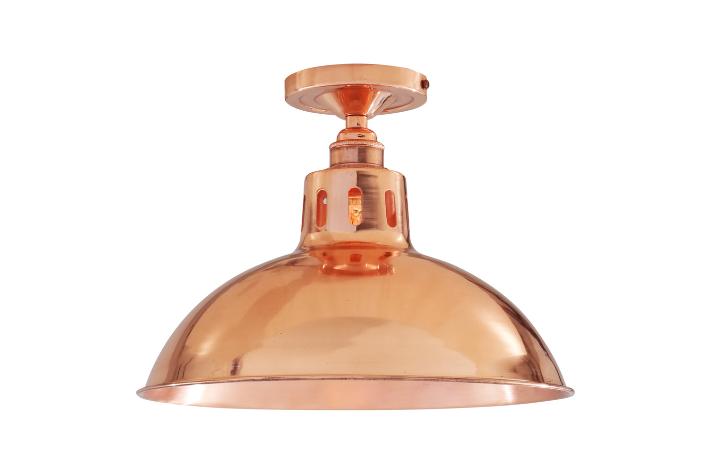 Berlin Vintage Copper Flush Ceiling Light 30cm