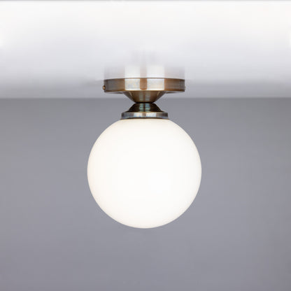 Yaounde Opal Globe Flush Ceiling Light