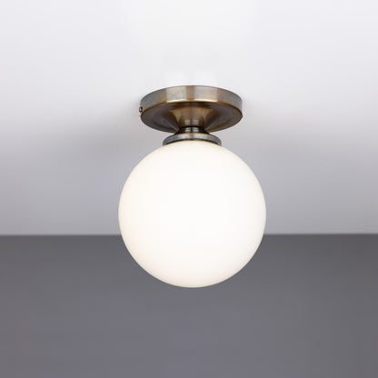 Yaounde Opal Globe Flush Ceiling Light
