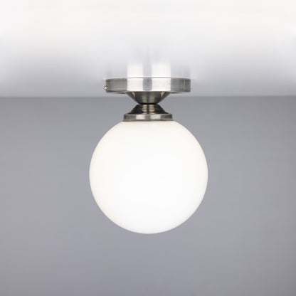 Yaounde Opal Globe Flush Ceiling Light