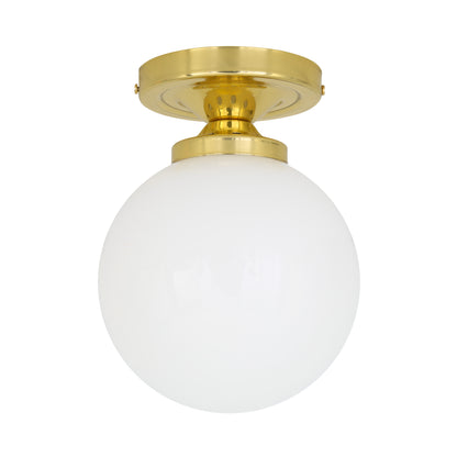 Yaounde Opal Globe Flush Ceiling Light