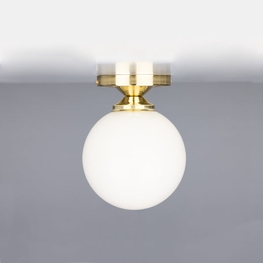 Yaounde Opal Globe Flush Ceiling Light