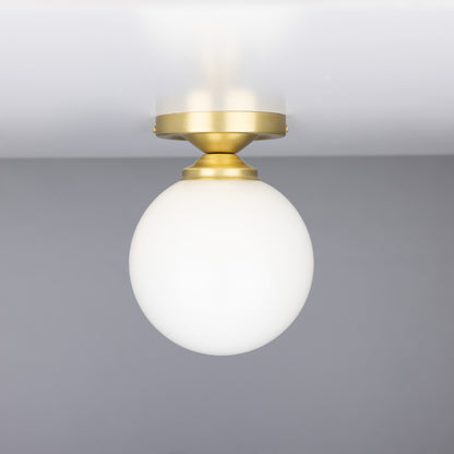 Yaounde Opal Globe Flush Ceiling Light
