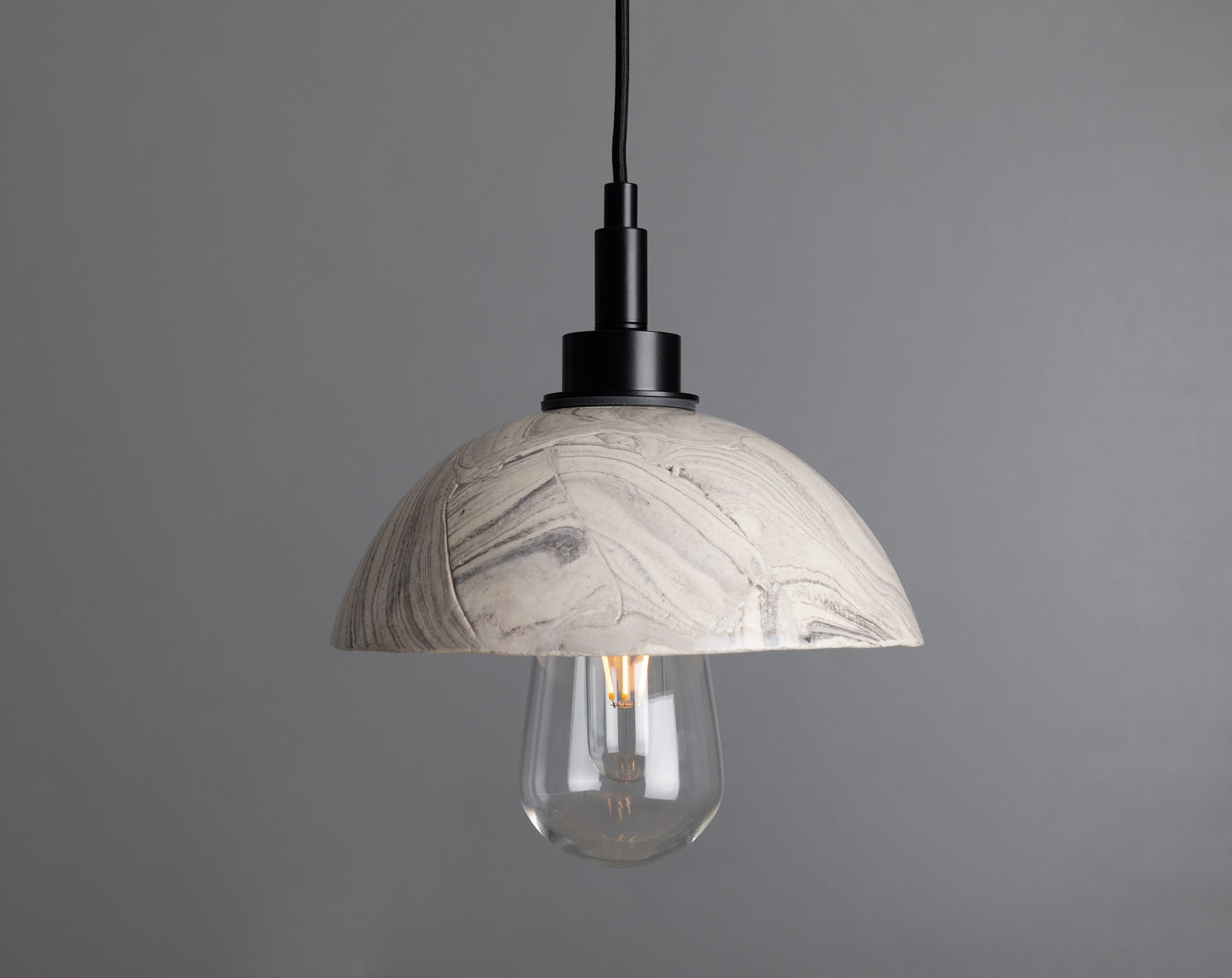 Kingii Ceramic Dome Bathroom Pendant Light 20cm IP44