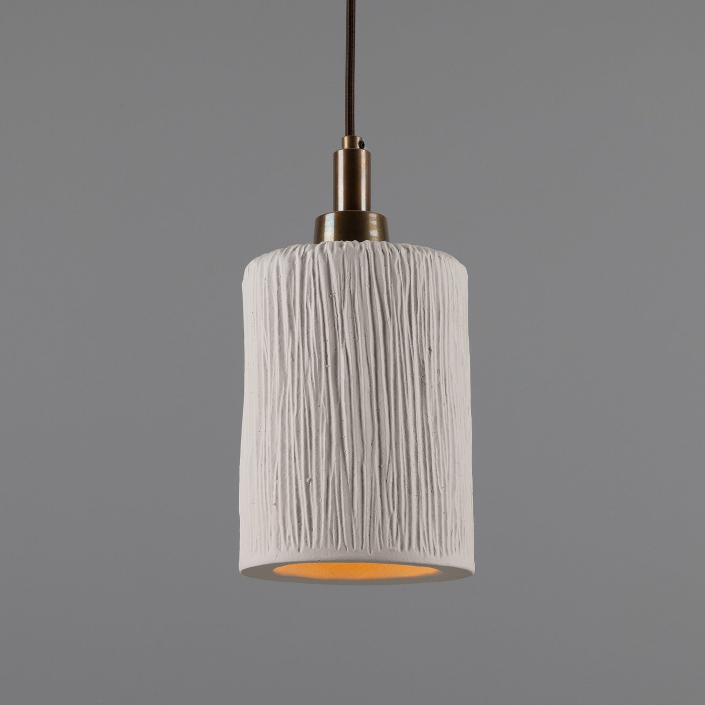 Senna Organic Ceramic Cylinder Bathroom Pendant Light 12cm IP44