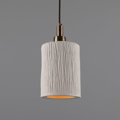 Senna Organic Ceramic Cylinder Bathroom Pendant Light 12cm IP44