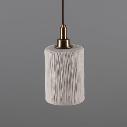 Senna Organic Ceramic Cylinder Bathroom Pendant Light 12cm IP44