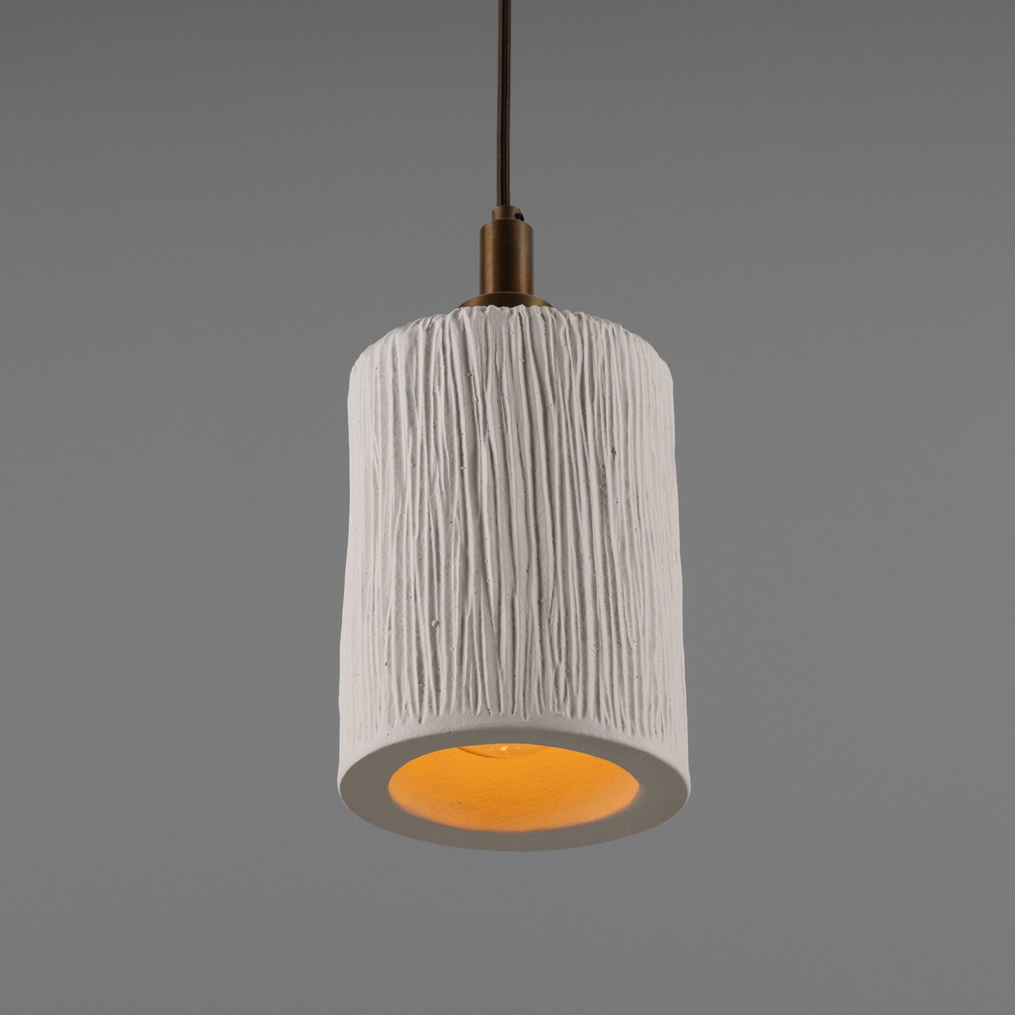 Senna Organic Ceramic Cylinder Bathroom Pendant Light 12cm IP44