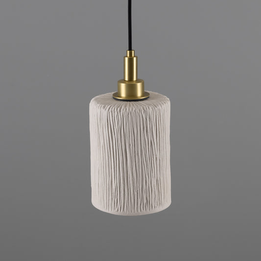 Senna Organic Ceramic Cylinder Bathroom Pendant Light 12cm IP44