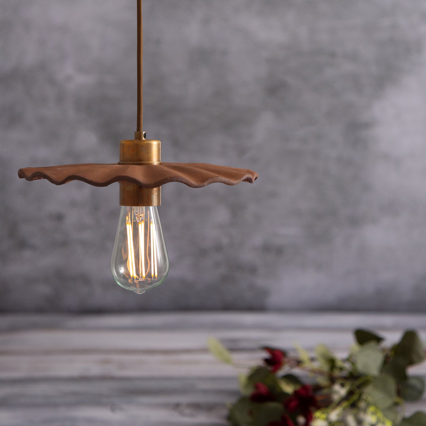 Kapok Organic Ceramic Pendant Light 27cm