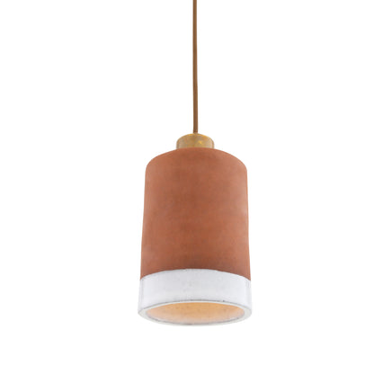 Rhus Ceramic Terracotta Pendant with White Glazed Rim