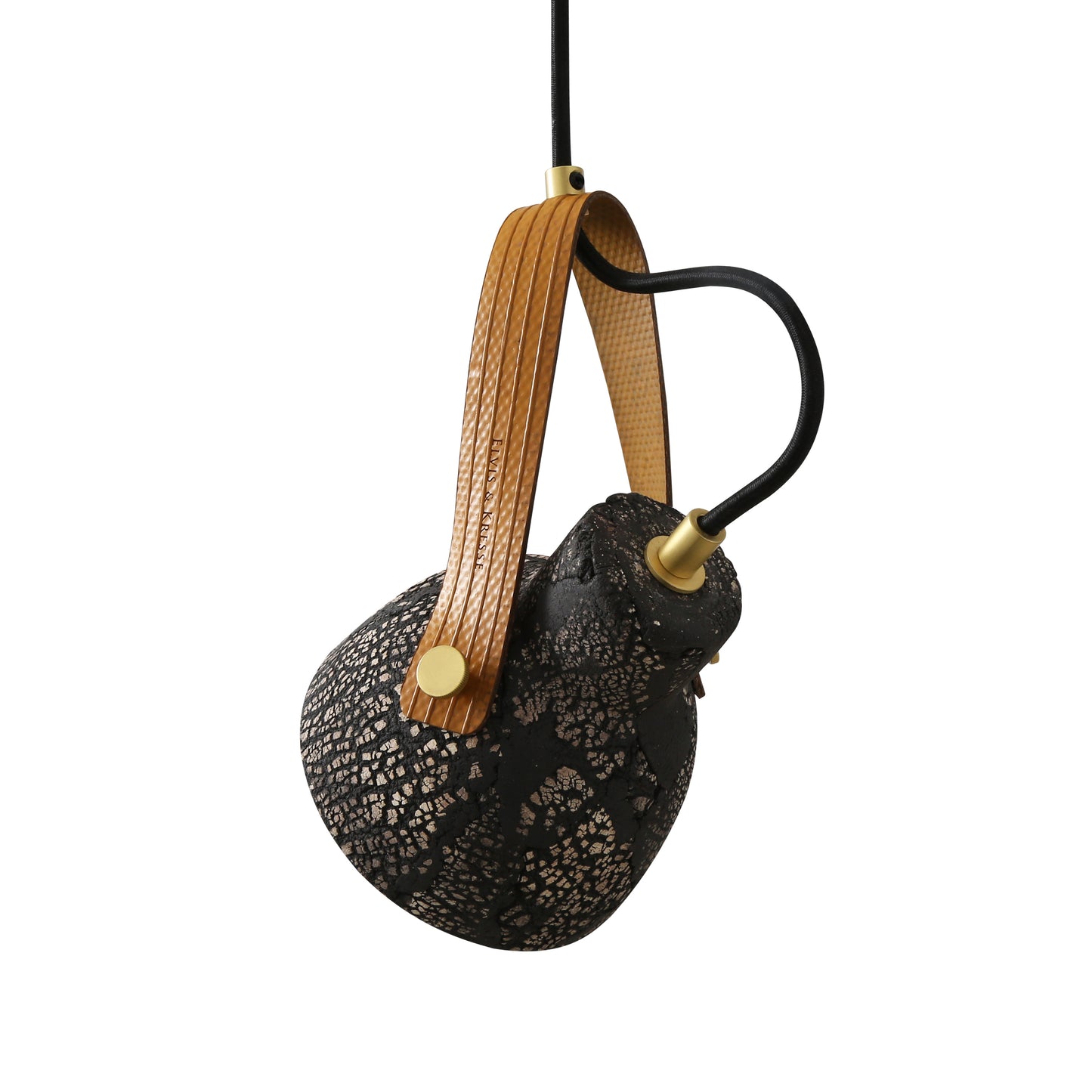 Pera Ceramic Pendant with Rescued Fire-Hose Strap