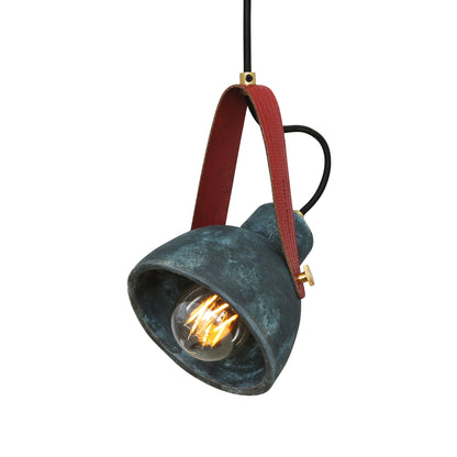 Pera Ceramic Pendant with Rescued Fire-Hose Strap