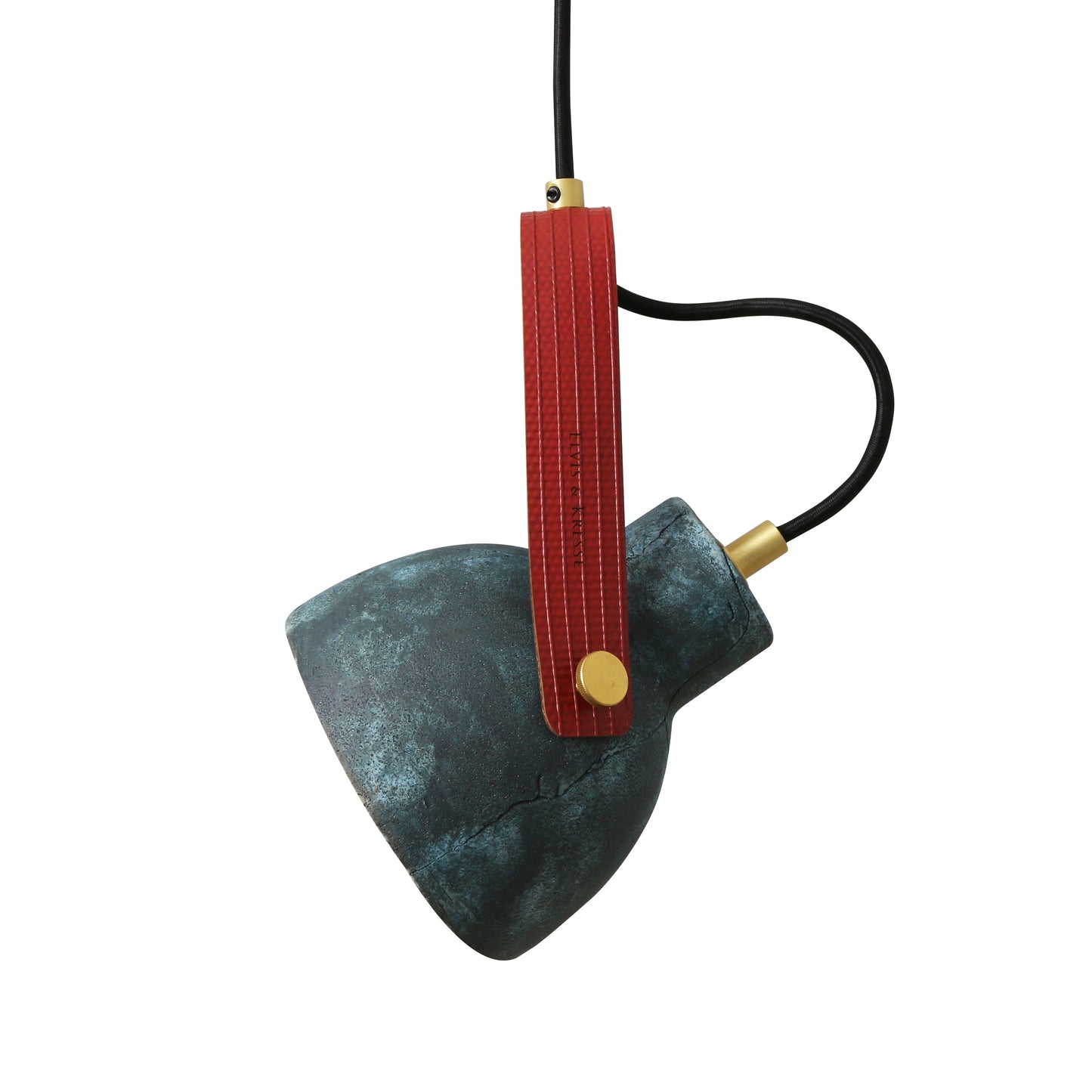 Pera Ceramic Pendant with Rescued Fire-Hose Strap