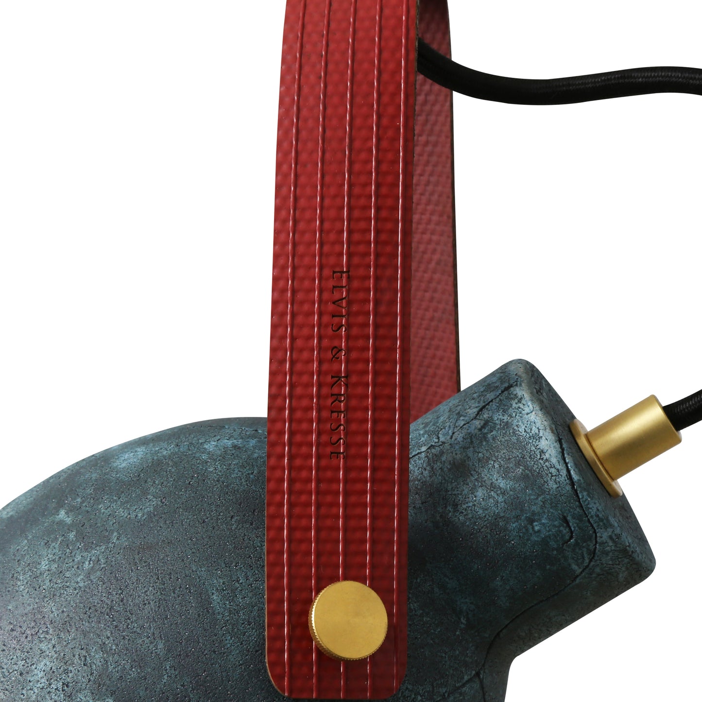 Pera Ceramic Pendant with Rescued Fire-Hose Strap