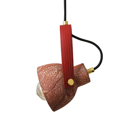 Pera Ceramic Pendant with Rescued Fire-Hose Strap